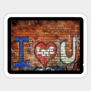 I Love You Graffiti Art Sticker